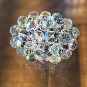 Vintage Aurora Borealis AB Iridescent Beaded Brooch